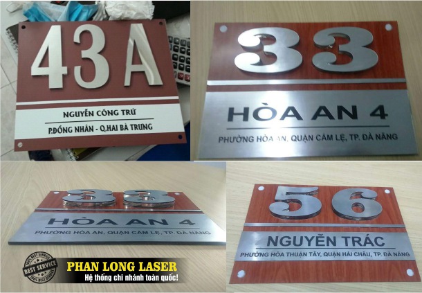 Cơ sở cửa hàng chuyên nhận làm biển số nhà khắc laser tại Tp Hồ Chí Minh, Sài Gòn, Đà Nẵng, Hà Nội và Cần Thơ