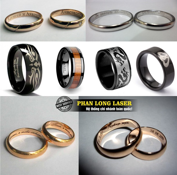 Địa chỉ cơ sở chuyên nhận khắc laser theo yêu cầu lên nhẫn cưới, nhẫn vàng, nhẫn bạc, nhẫn inox, nhẫn kim loại tại Hà Nội